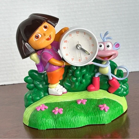 Vintage Dora the Explorer & Boots Battery Operated Clock with Musical Alarm 2003 - Picture 7 of 10